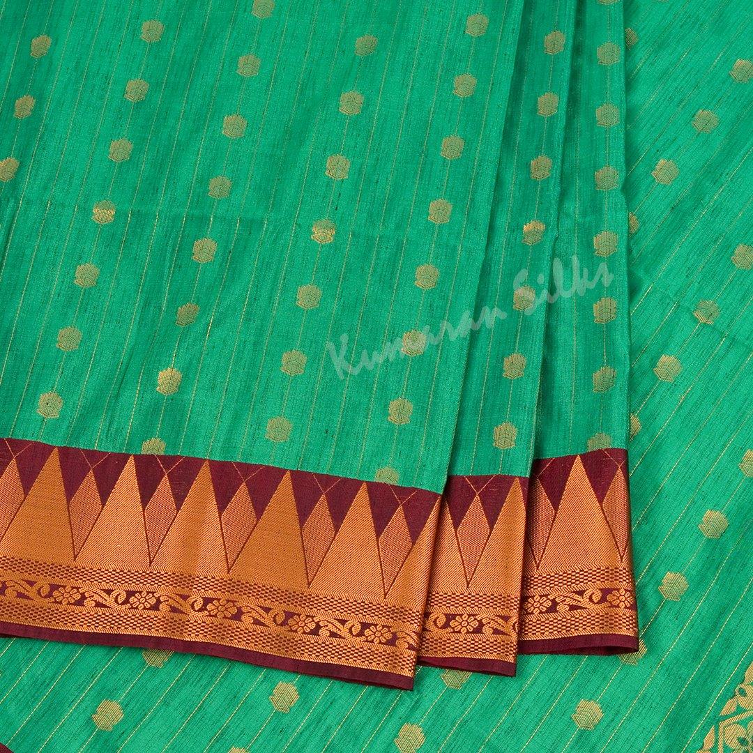 Semi Soft Silk Jade Green Zari Worked Saree