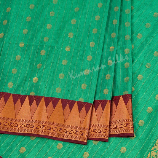 Semi Soft Silk Jade Green Zari Worked Saree - Kumaran Silks