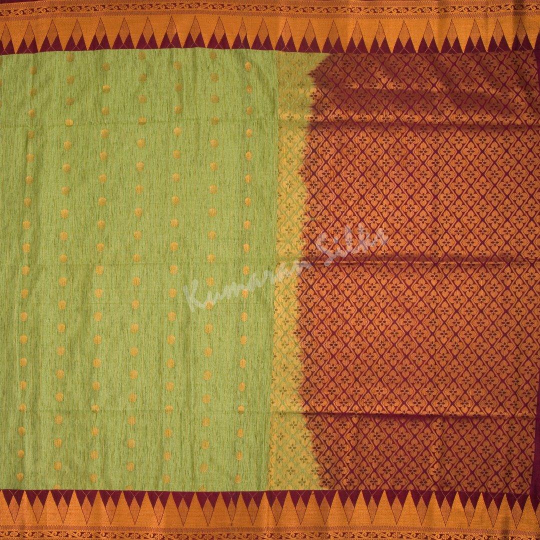 Semi Soft Silk Sage Green Zari Worked Saree 03 - Kumaran Silks