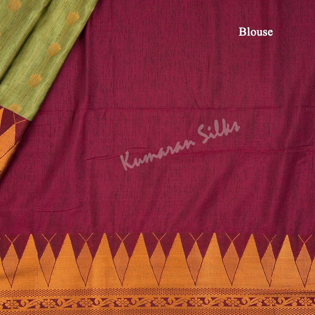 Semi Soft Silk Sage Green Zari Worked Saree 03 - Kumaran Silks