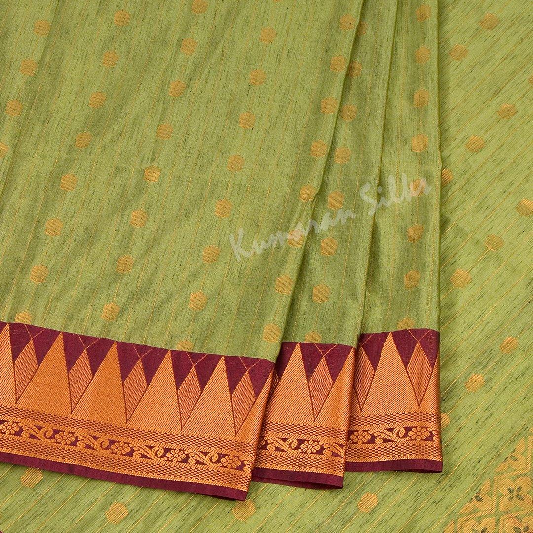 Semi Soft Silk Sage Green Zari Worked Saree 03 - Kumaran Silks