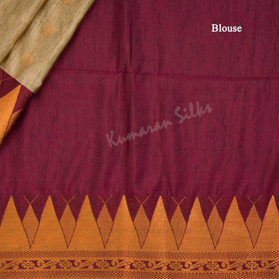 Semi Soft Silk Light Brown Zari Worked Saree - Kumaran Silks