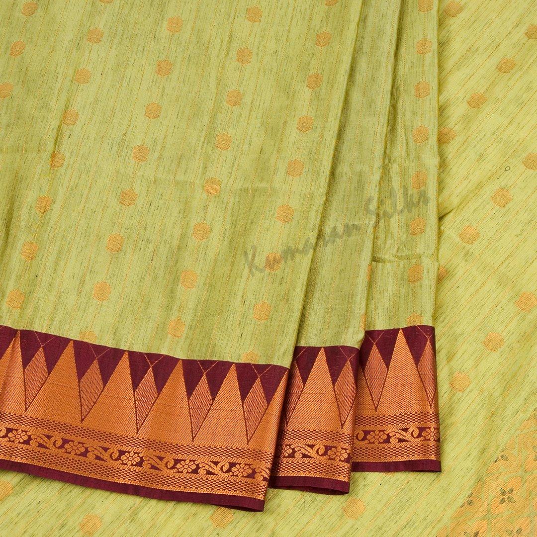 Semi Soft Silk Light Green Zari Worked Saree - Kumaran Silks