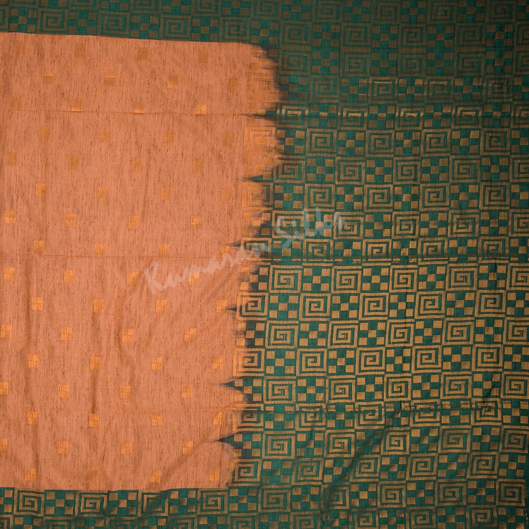 Semi Soft Silk Peach Zari Worked Saree