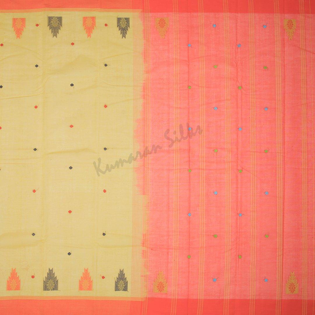 Kanchi Cotton Mustard Saree With Simple border - Kumaran Silks