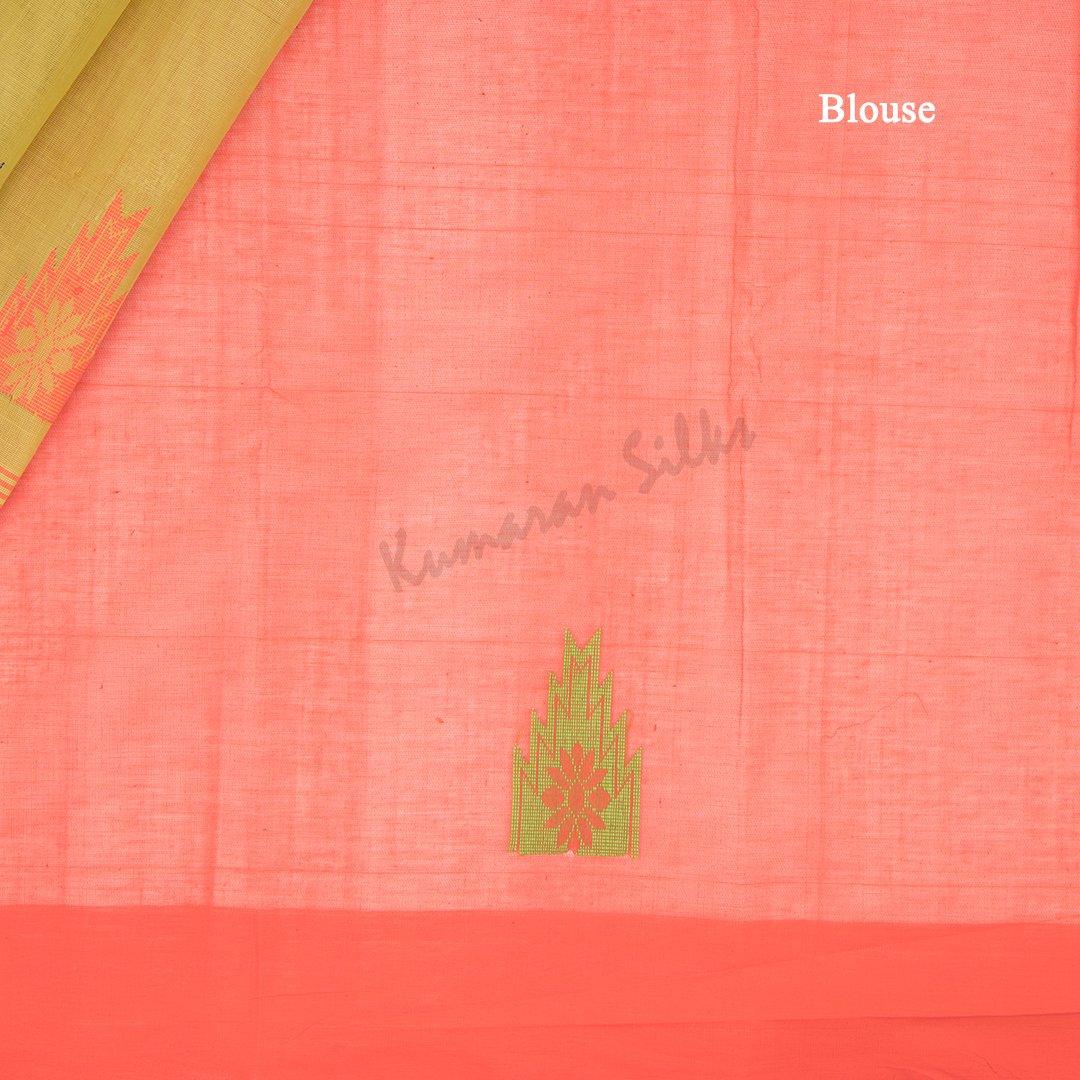 Kanchi Cotton Mustard Saree With Simple border - Kumaran Silks