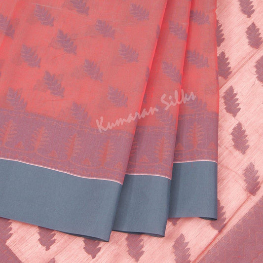 Silk Cotton Shot Colour Embossed Saree With Contrast Border - Kumaran Silks