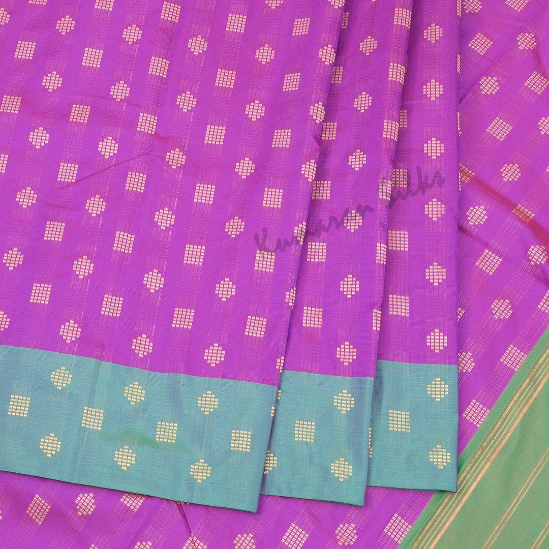 Art Silk Purple Embossed Saree With Contrast Pallu - Kumaran Silks