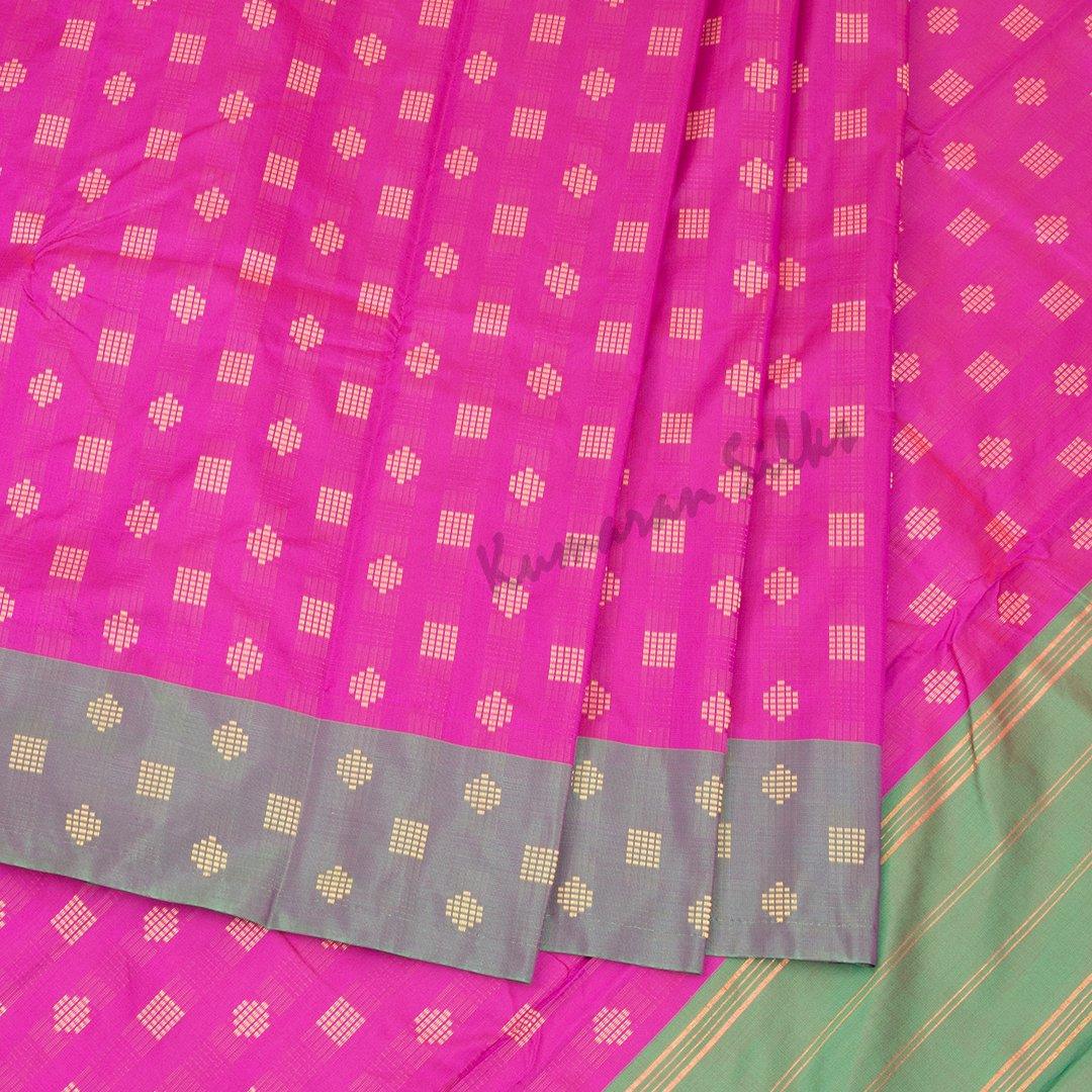 Art Silk Magenta Pink Embossed Saree With Contrast Pallu - Kumaran Silks