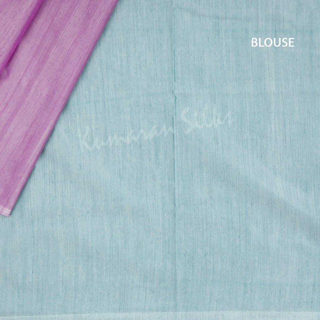 Semi Soft Silk Light Purple Borderless Saree With Embossed Design - Kumaran Silks