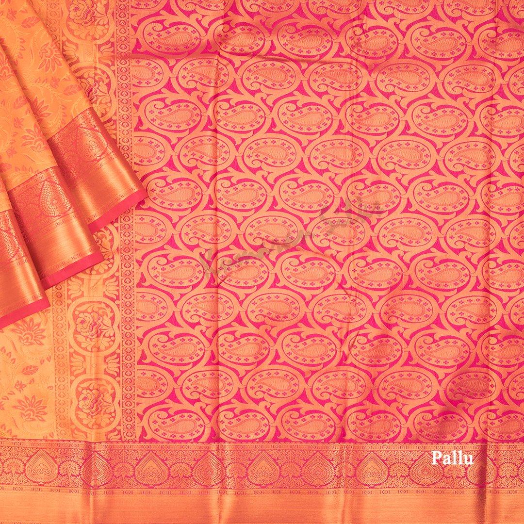 Semi Silk Gold Embossed Saree - Kumaran Silks