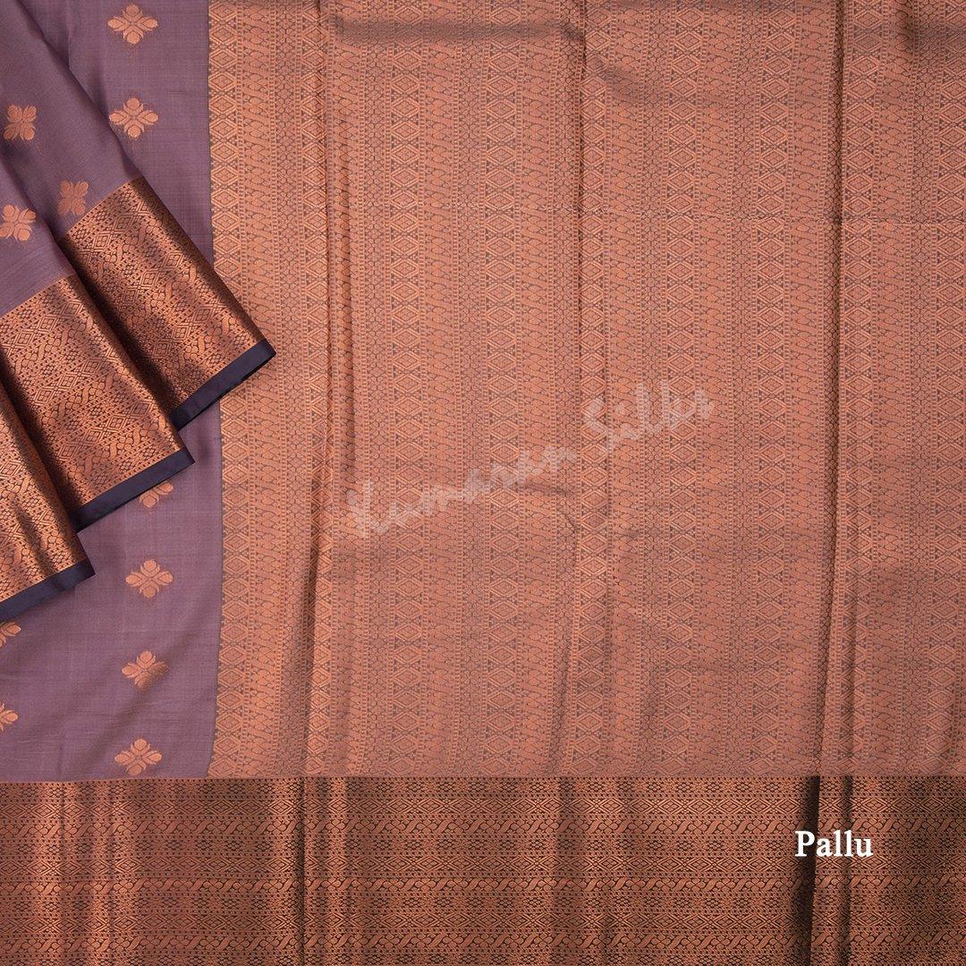 Semi Silk Light Brown Embossed Saree - Kumaran Silks