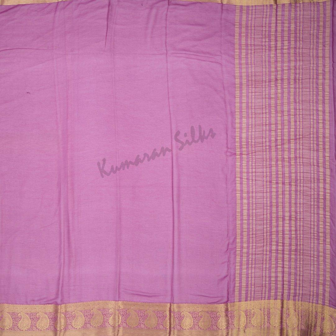 Faux Chiffon Taffy Pink Plain Saree - Kumaran Silks