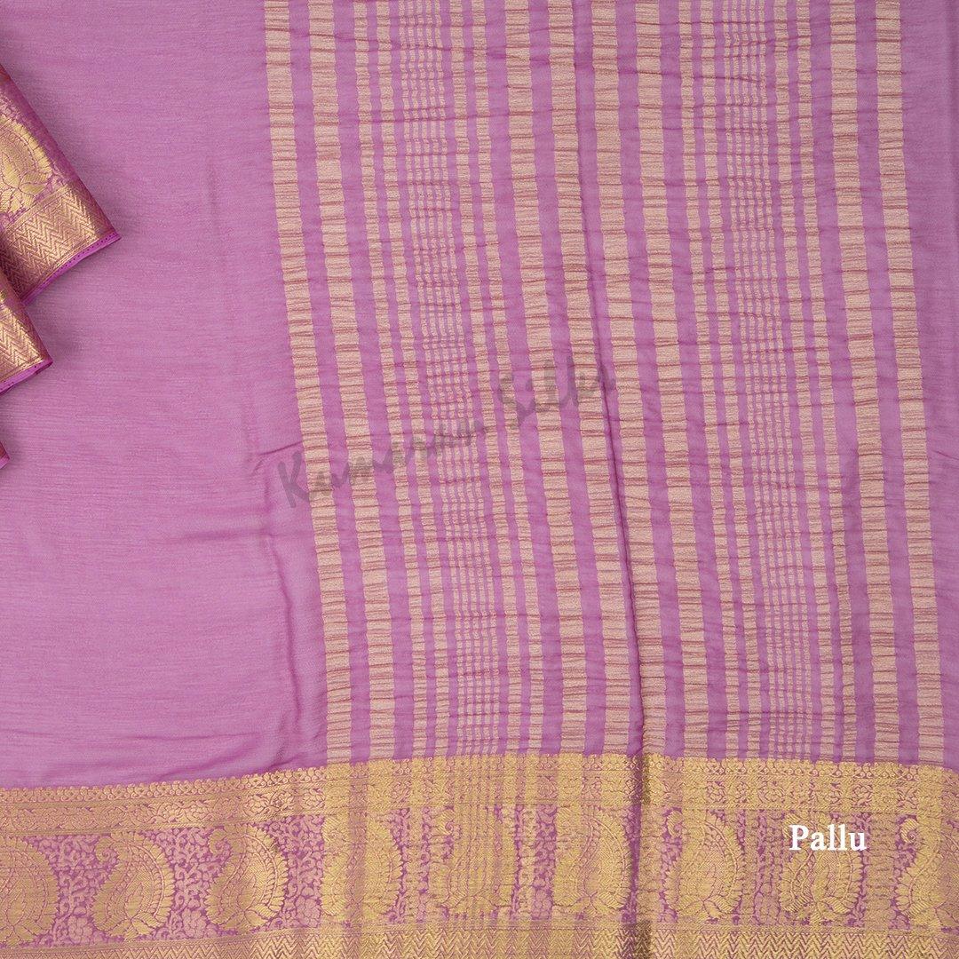 Faux Chiffon Taffy Pink Plain Saree - Kumaran Silks