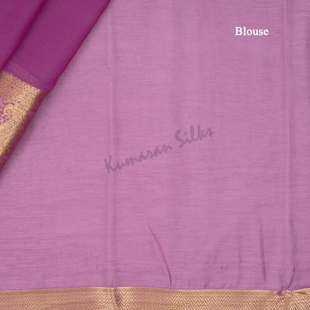 Faux Chiffon Taffy Pink Plain Saree - Kumaran Silks