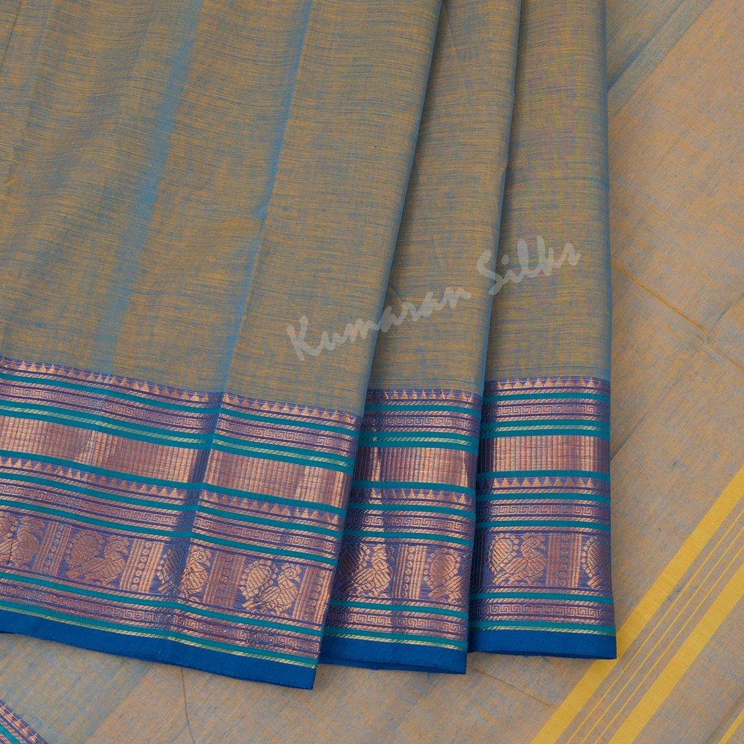 Chettinad Cotton Shot Color Plain Saree With Zari Border Without Blouse - Kumaran Silks