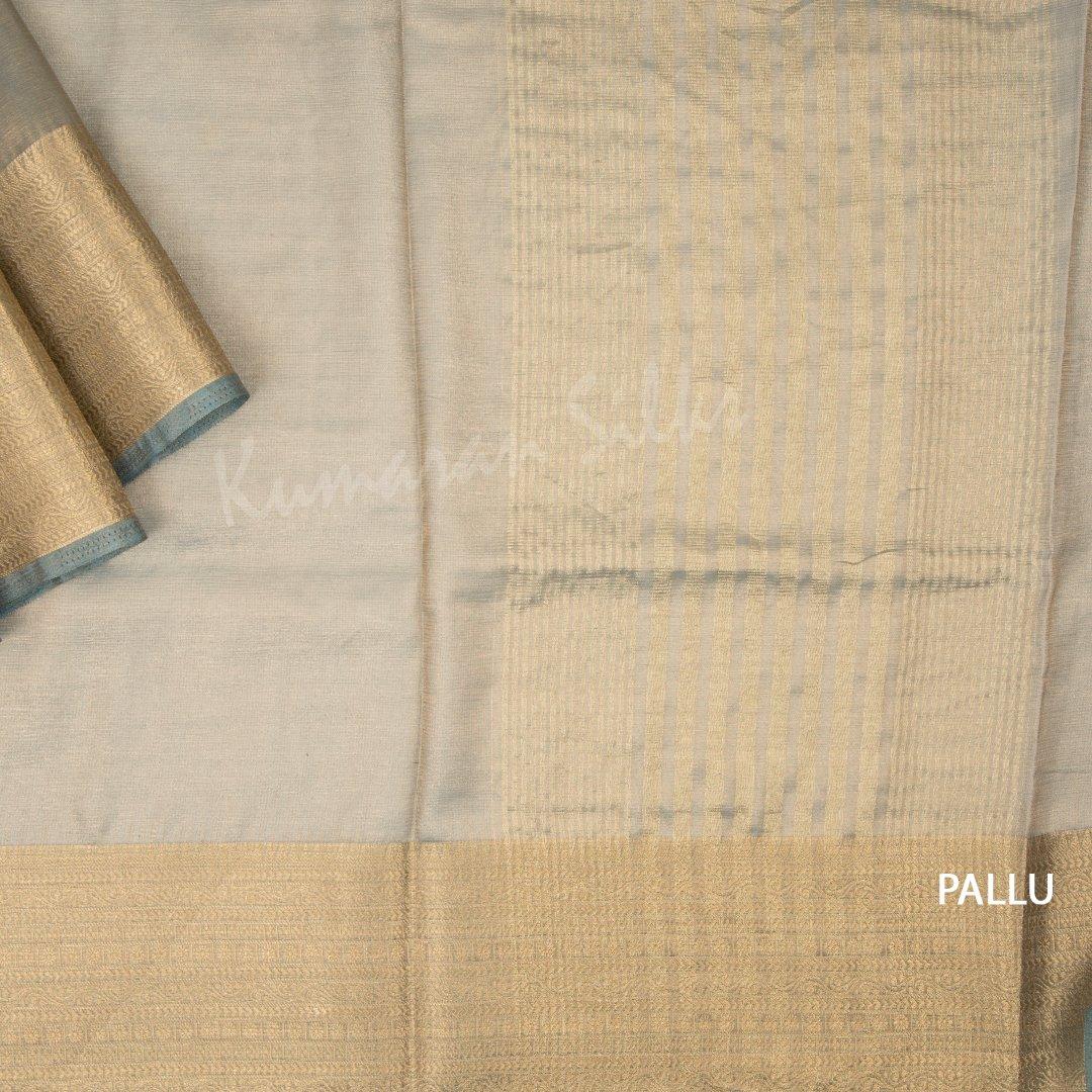 Tissue Shot Colour Plain Saree With Contrast Blouse - Kumaran Silks