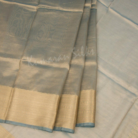 Tissue Shot Colour Plain Saree With Contrast Blouse - Kumaran Silks