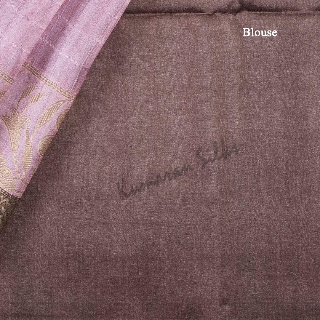 Semi Raw Silk Checked Baby Pink Saree - Kumaran Silks