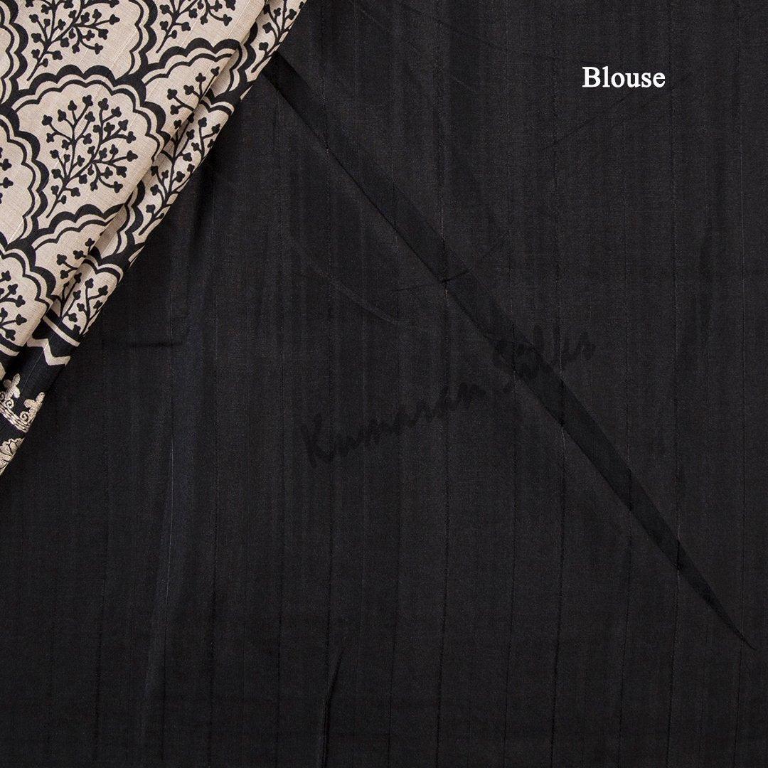 Semi Raw Silk Printed Cream Saree 38 - Kumaran Silks