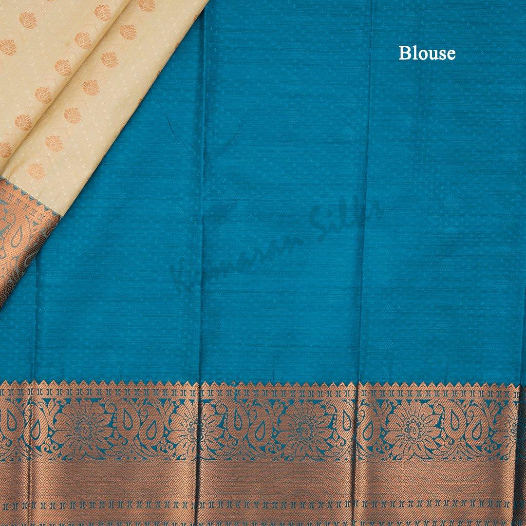 Art Silk Cream Saree With Small Buttas On The Body - Kumaran Silks