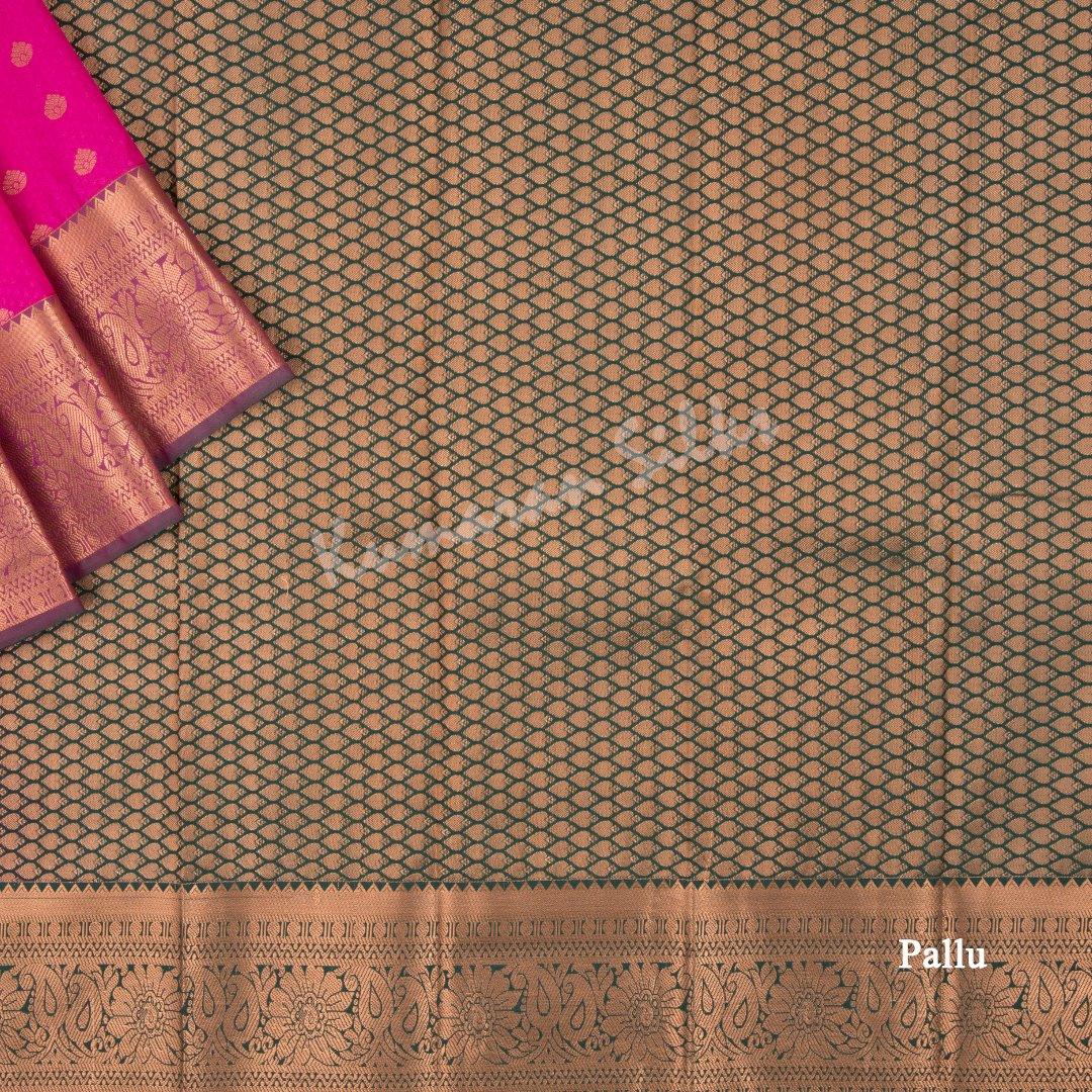 Art Silk Rose Pink Saree With Small Buttas On The Body - Kumaran Silks