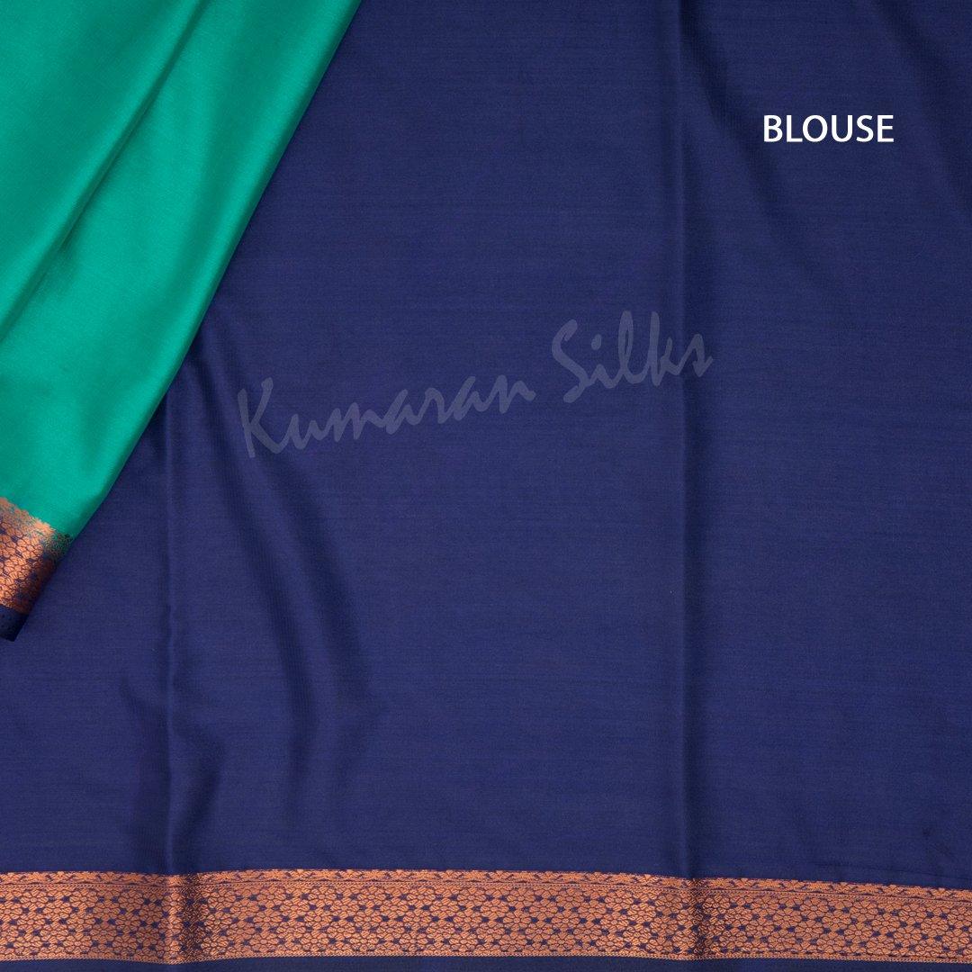 Semi Mysore Silk Plain Jade Green Saree - Kumaran Silks