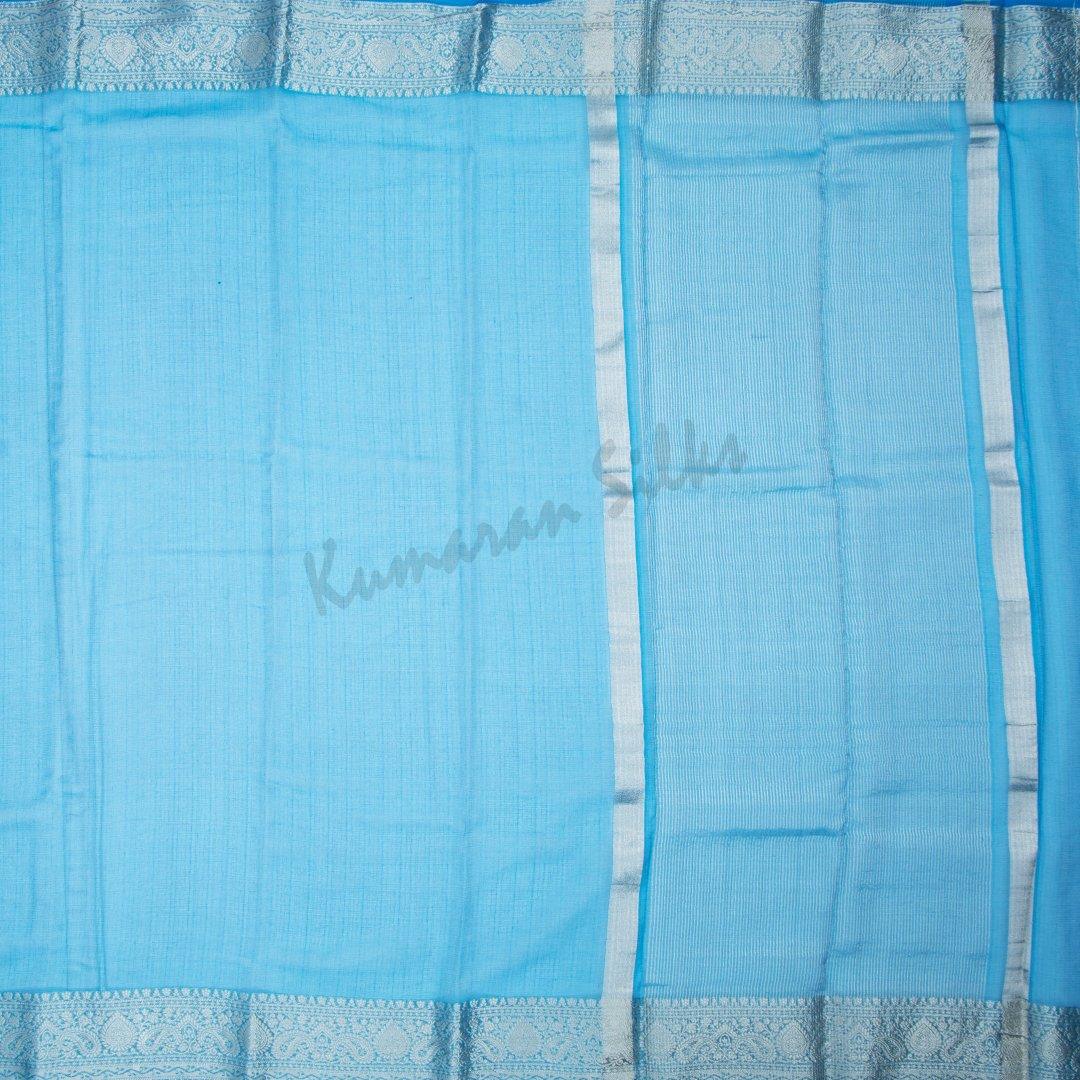 Cobalt Blue Plain Tissue Saree - Kumaran Silks