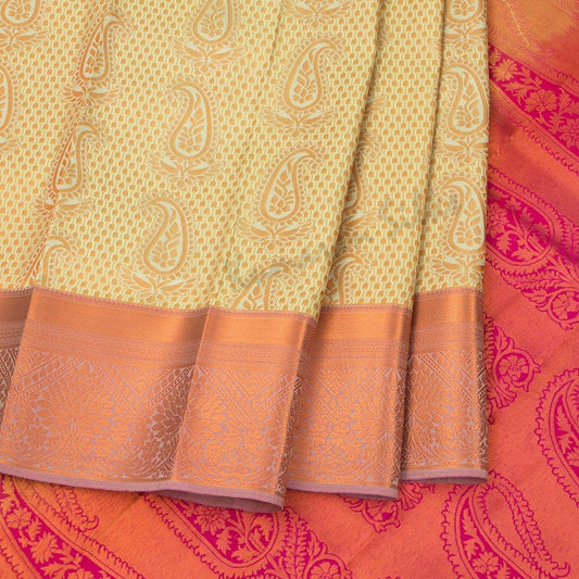 Semi Silk Pista Green Zari Worked Saree With Mango Motif - Kumaran Silks