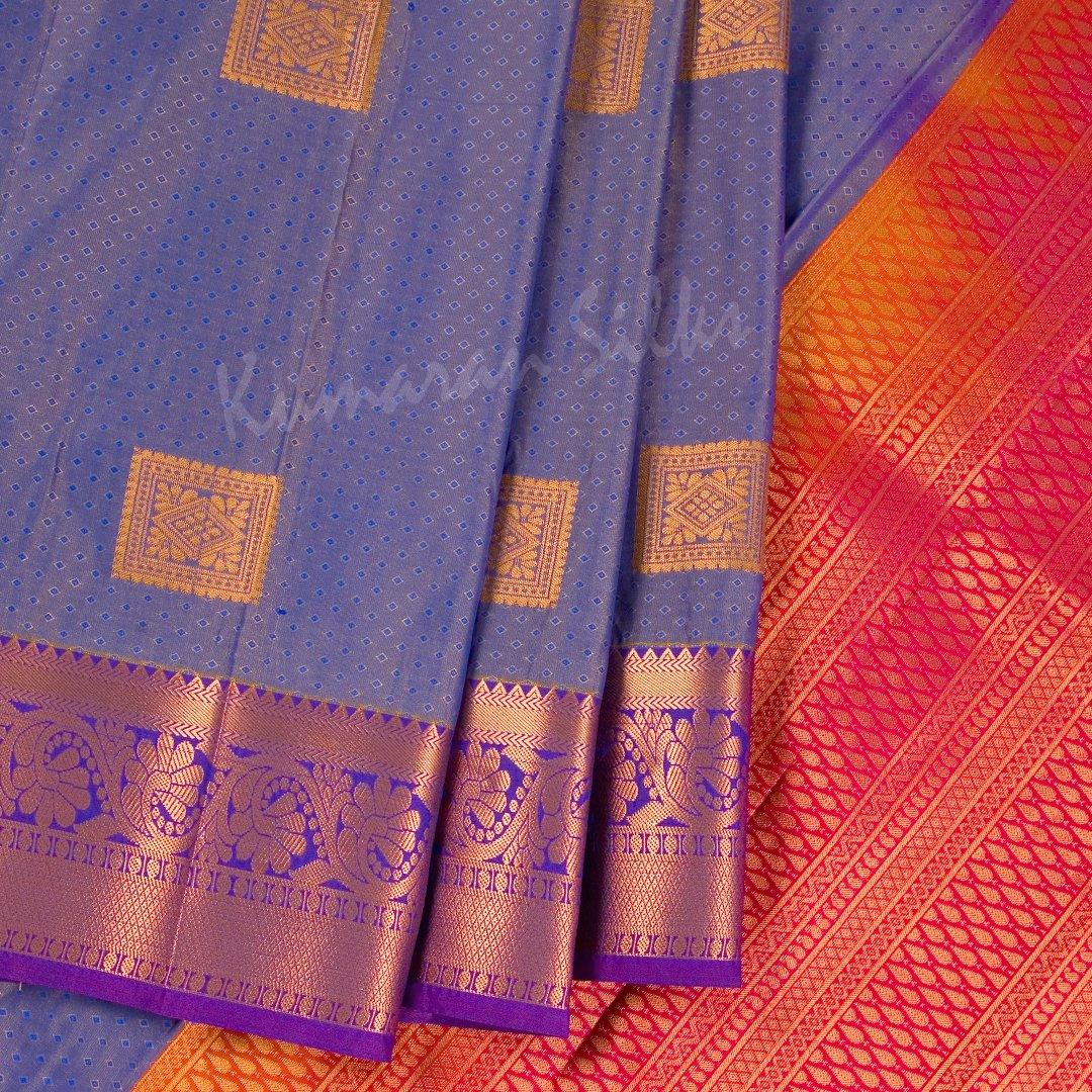 Art Silk Shot Colour Saree With Zari Buttas And A Border 02 - Kumaran Silks