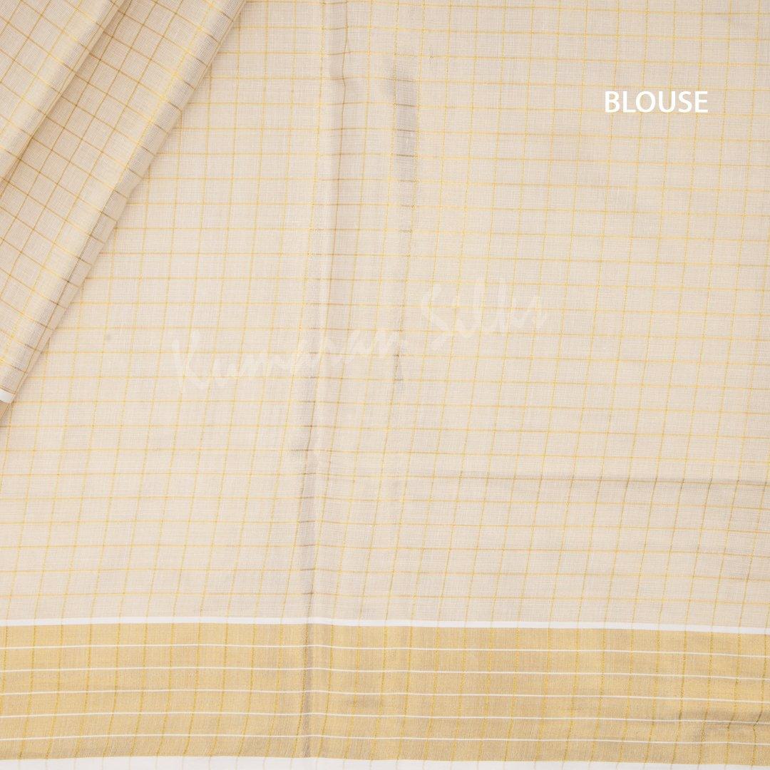 Kerala Cotton Gold Checked Saree - Kumaran Silks