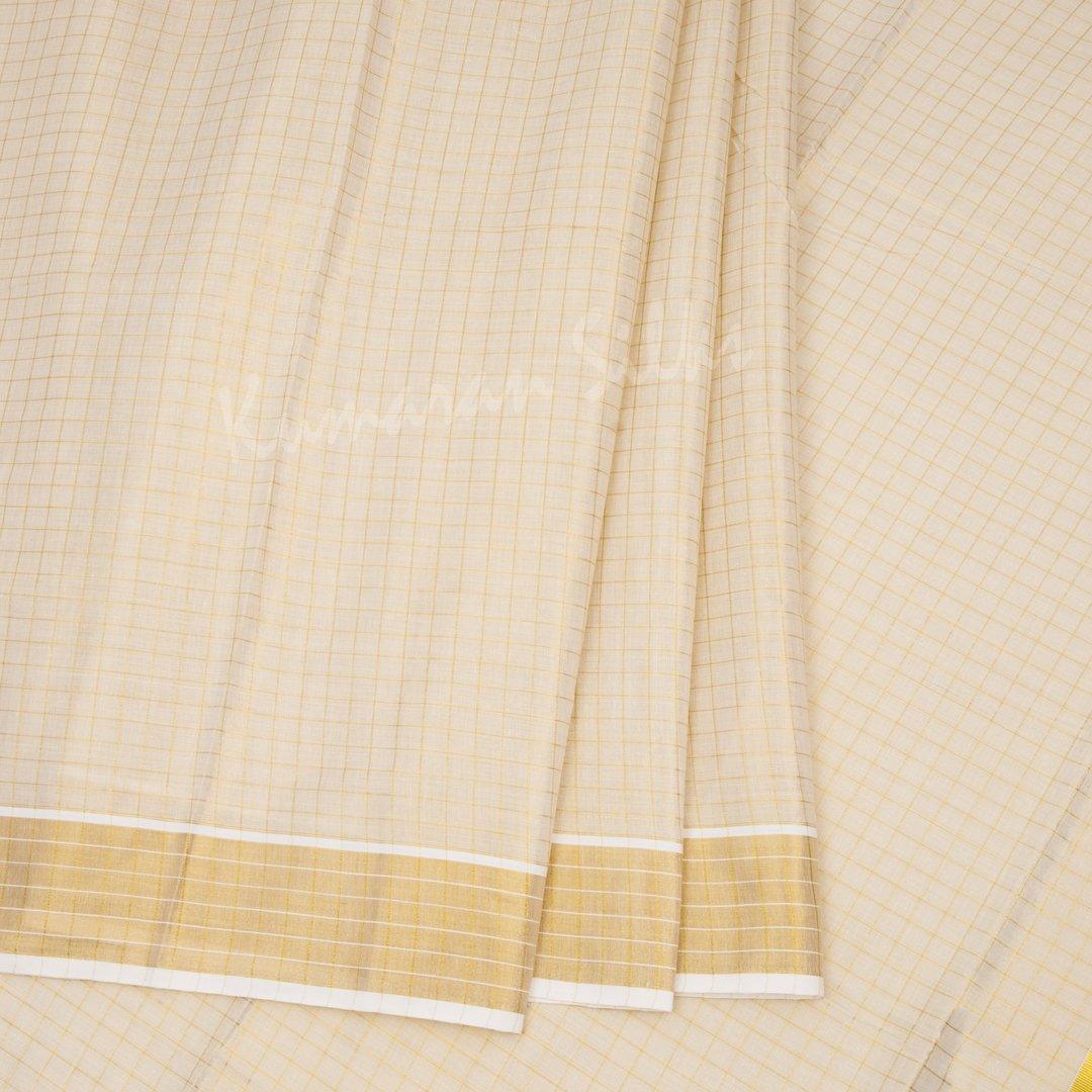 Kerala Cotton Gold Checked Saree - Kumaran Silks