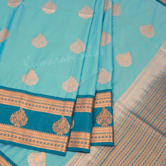 Semi Soft Silk Sea Green Zari Worked Saree - Kumaran Silks