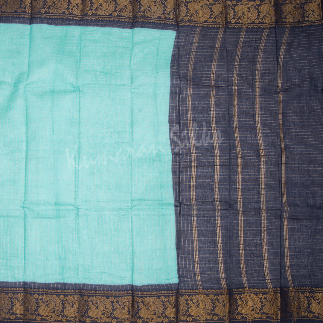 Sungudi Cotton Jade Green Checked Saree Without Blouse