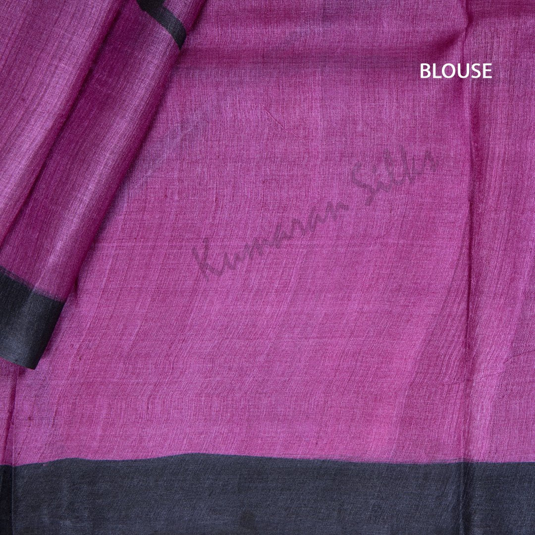 Pure Tussar Purple Geometric Printed Saree