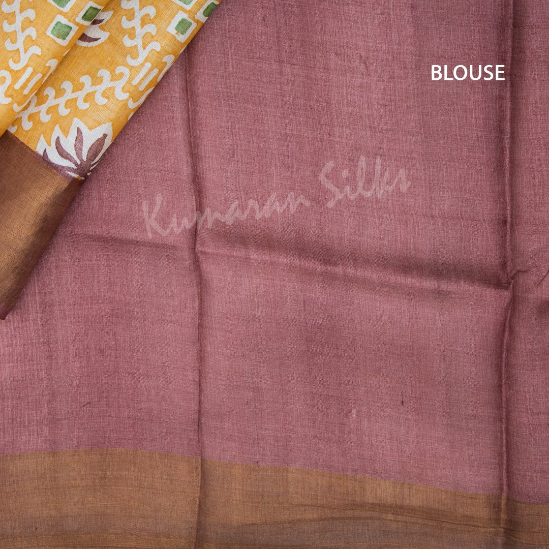 Pure Tussar Green Plain Saree 02