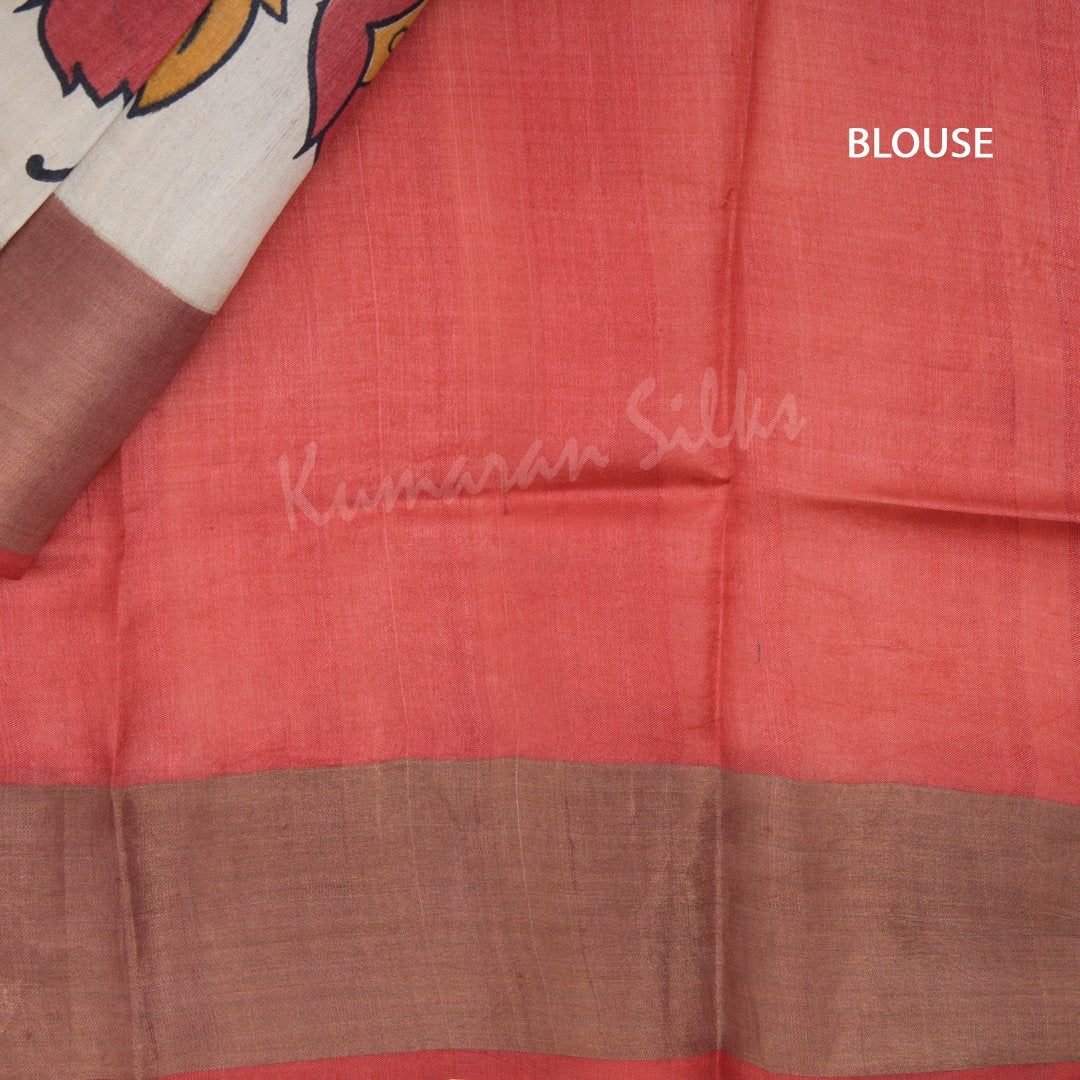 Pure Tussar Mango Yellow Plain Saree