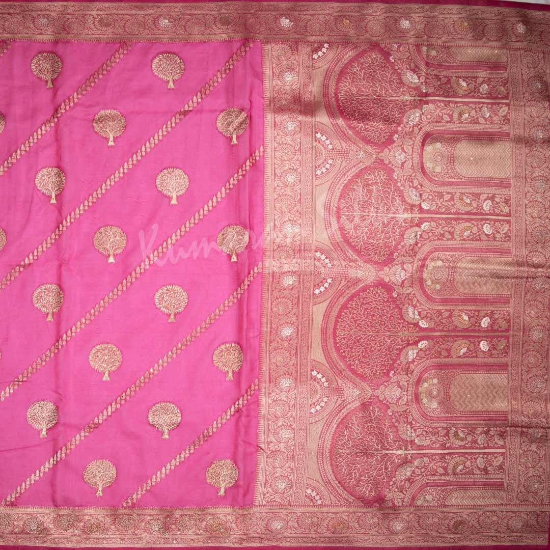 Tissue Pink Zari Worked Saree - Kumaran Silks