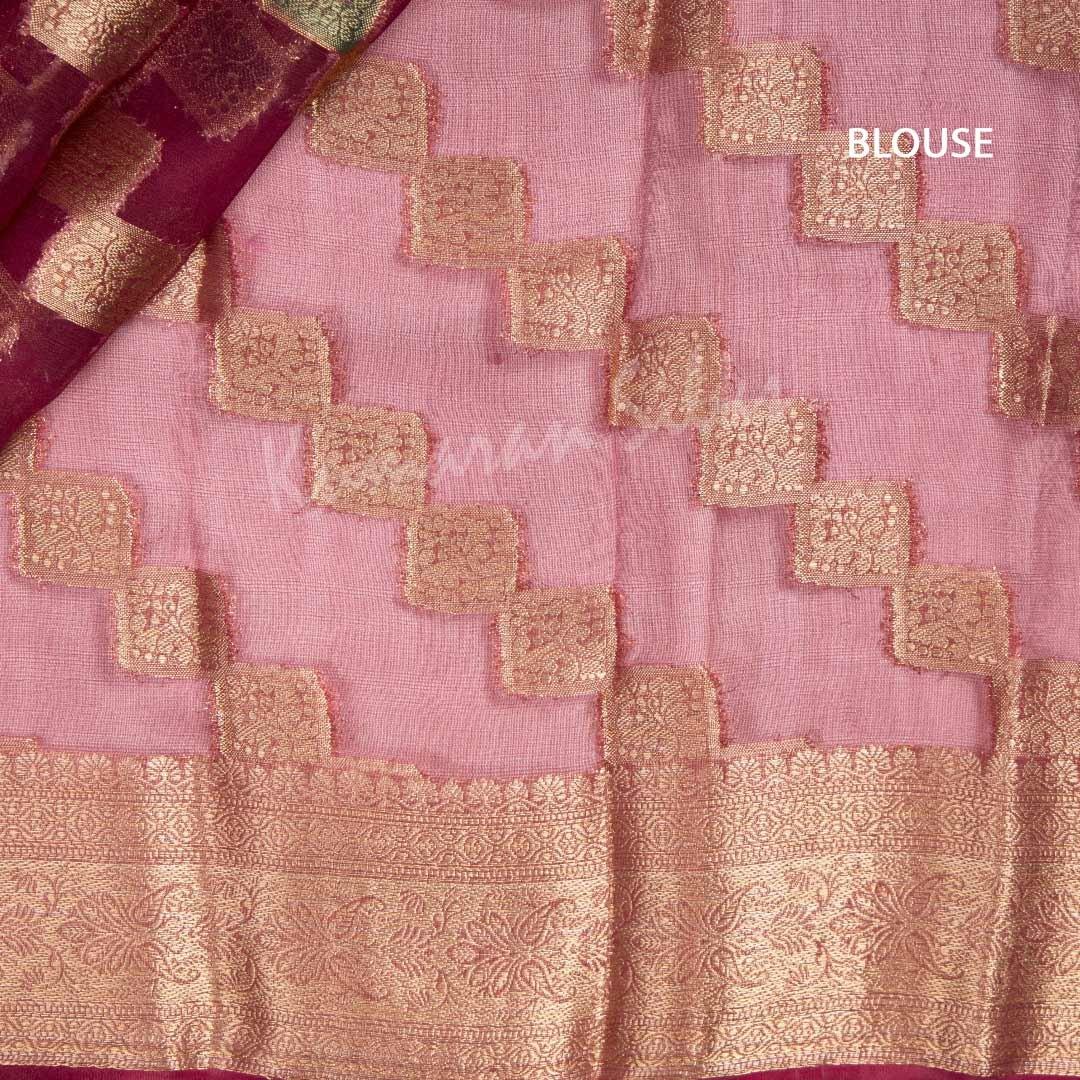 Tissue Maroon Zari Worked Saree - Kumaran Silks