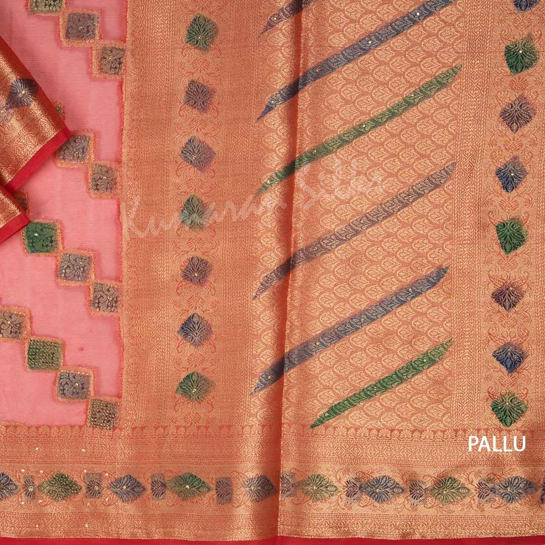 Tissue Red Zari Worked Saree - Kumaran Silks