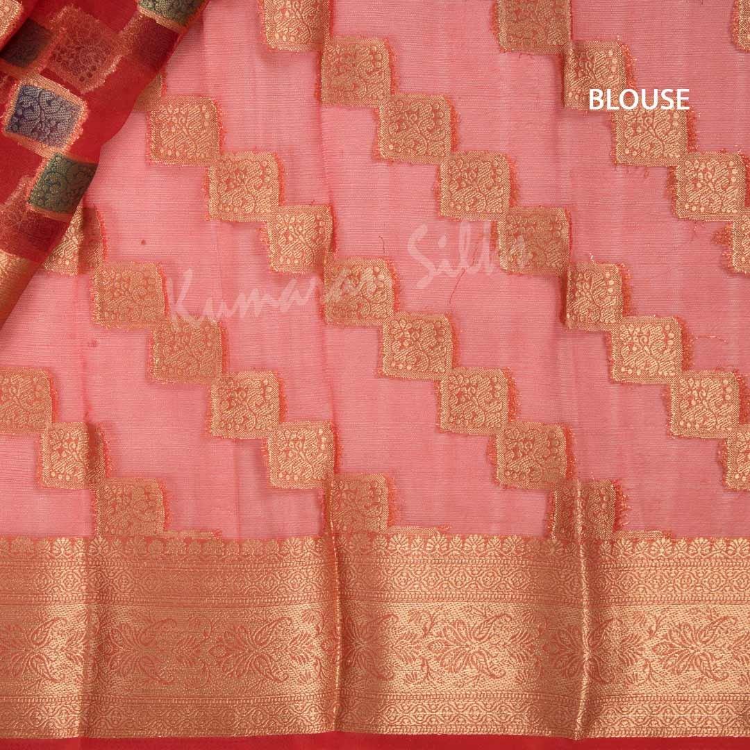 Tissue Red Zari Worked Saree - Kumaran Silks