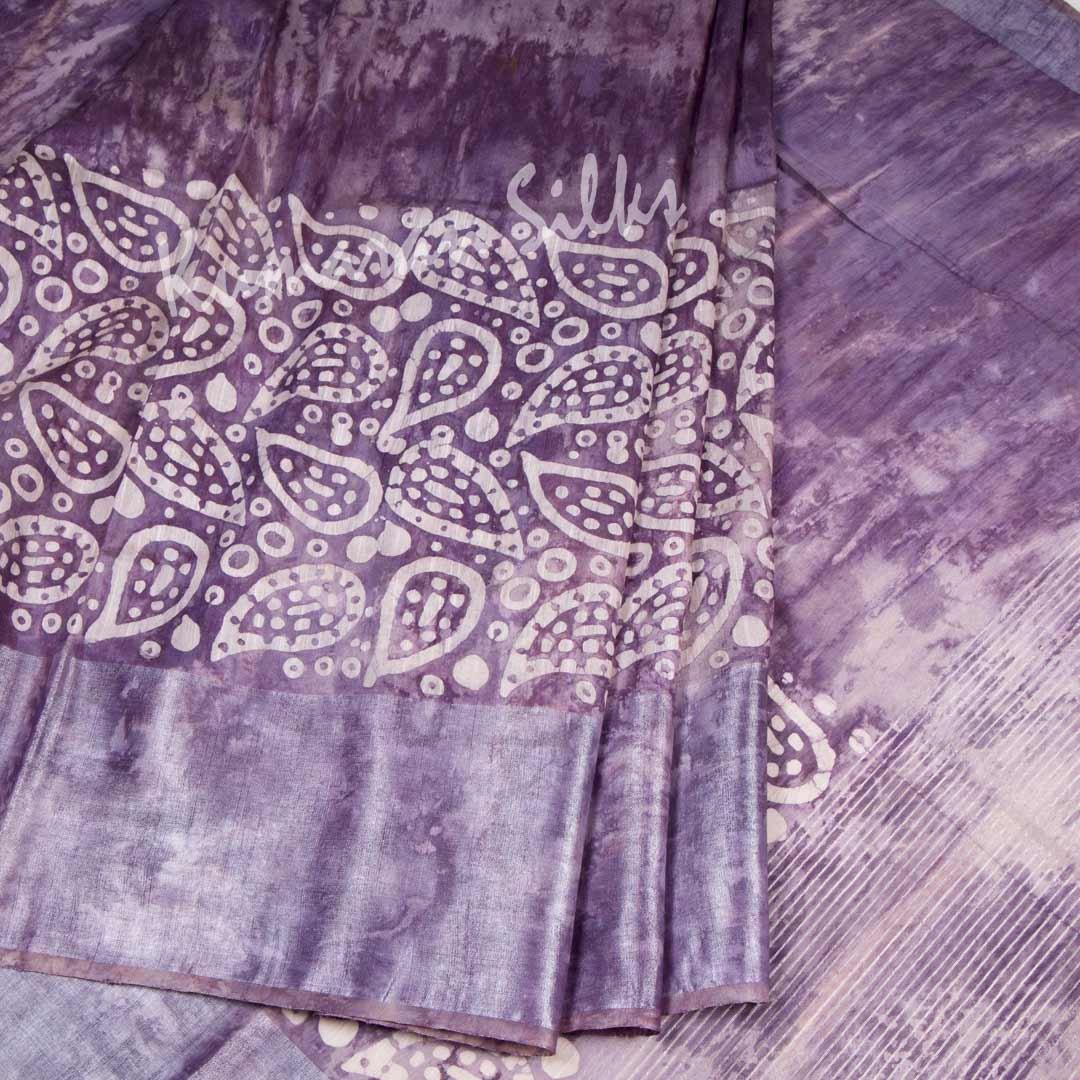 Tissue Violet Shibori Printed Saree - Kumaran Silks