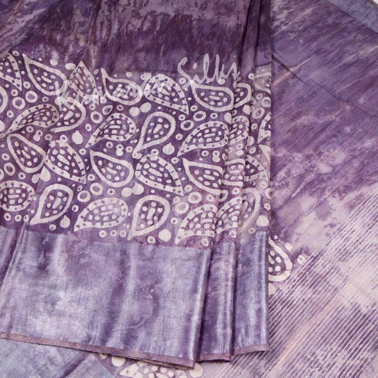 Tissue Violet Shibori Printed Saree - Kumaran Silks