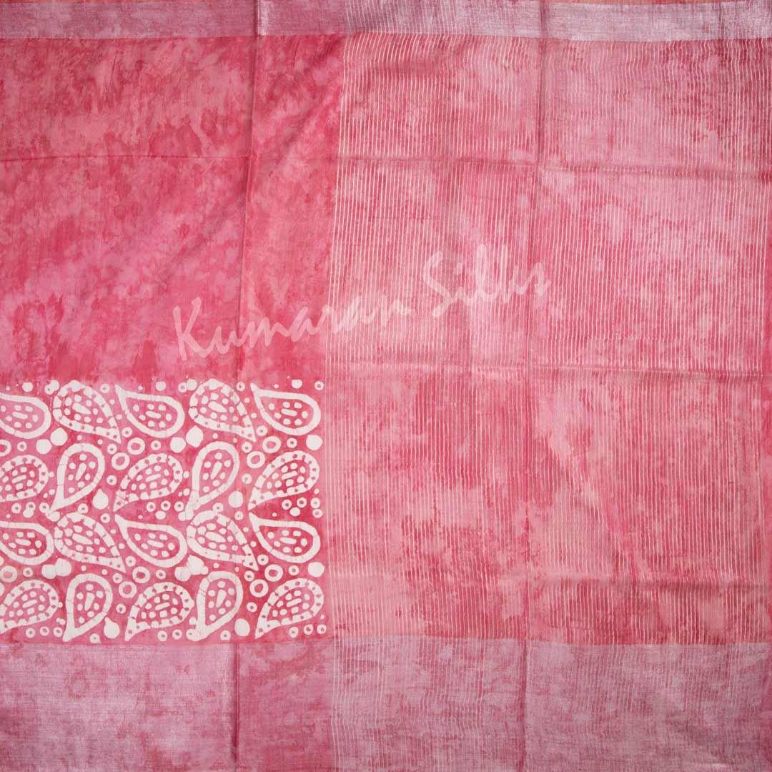 Tissue Rose Pink Shibori Printed Saree - Kumaran Silks