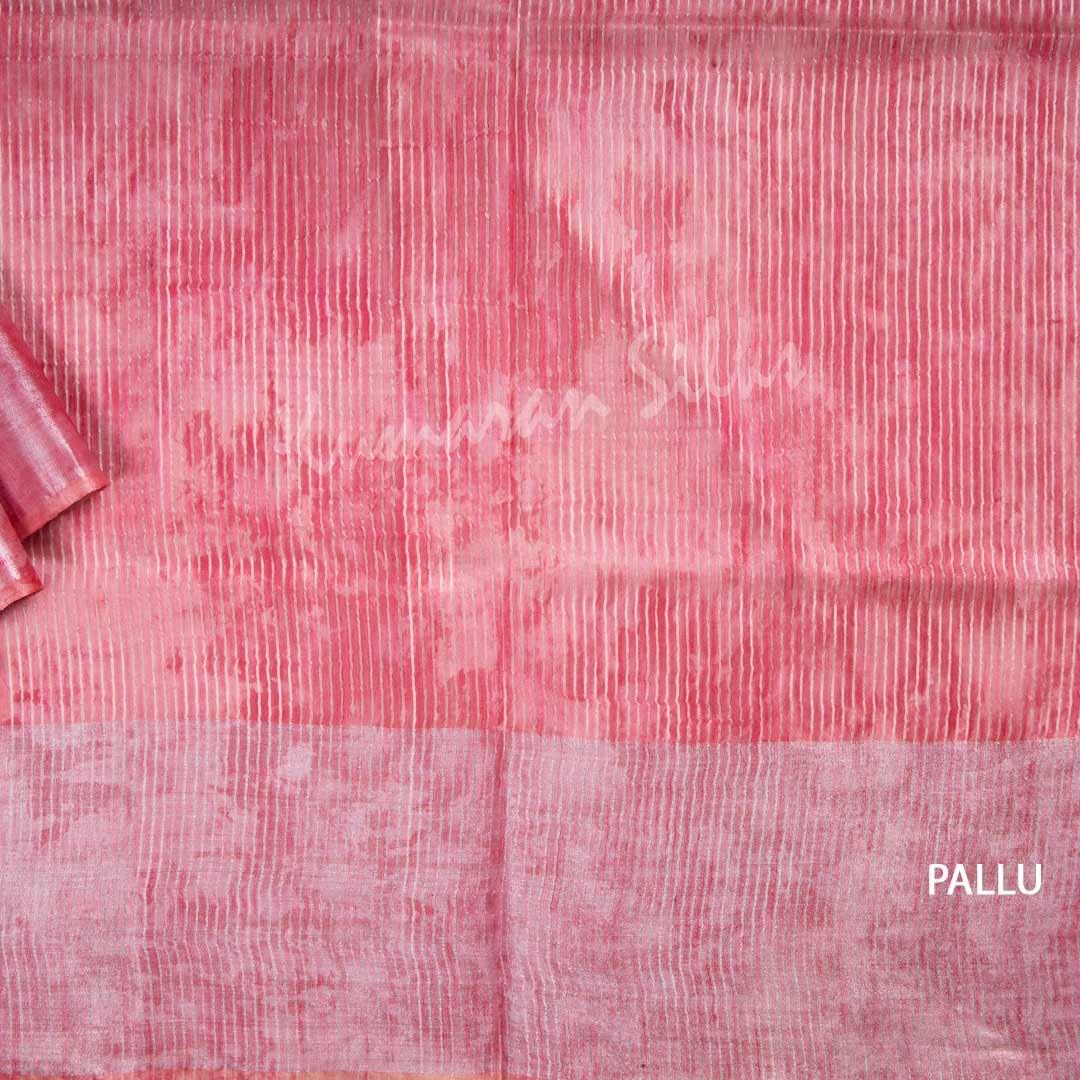 Tissue Rose Pink Shibori Printed Saree - Kumaran Silks