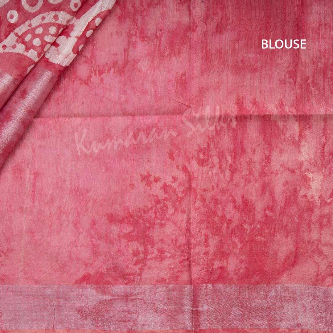 Tissue Rose Pink Shibori Printed Saree - Kumaran Silks