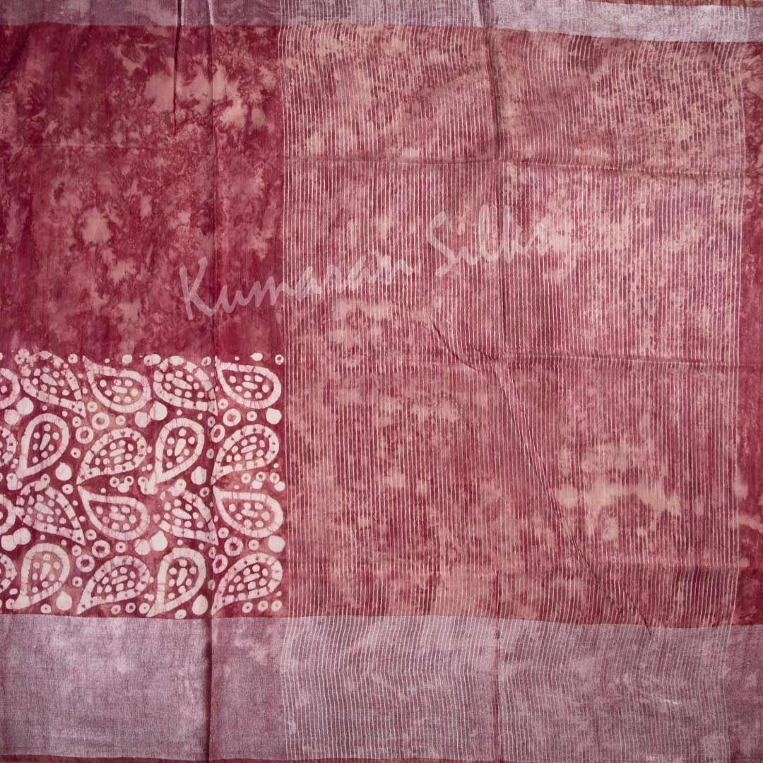 Tissue Maroon Shibori Printed Saree - Kumaran Silks