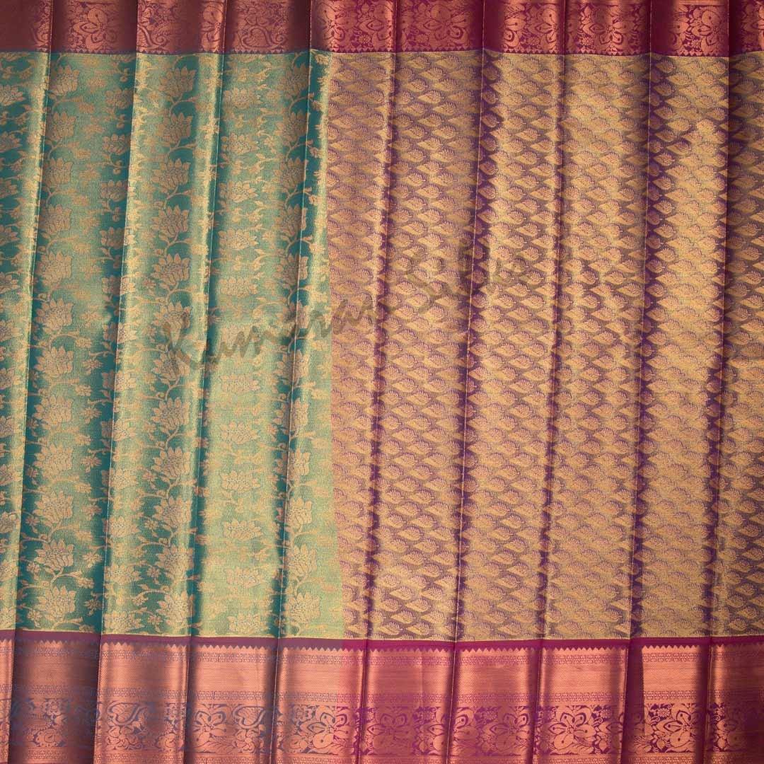 Semi Silk Tissue Green Saree - Kumaran Silks