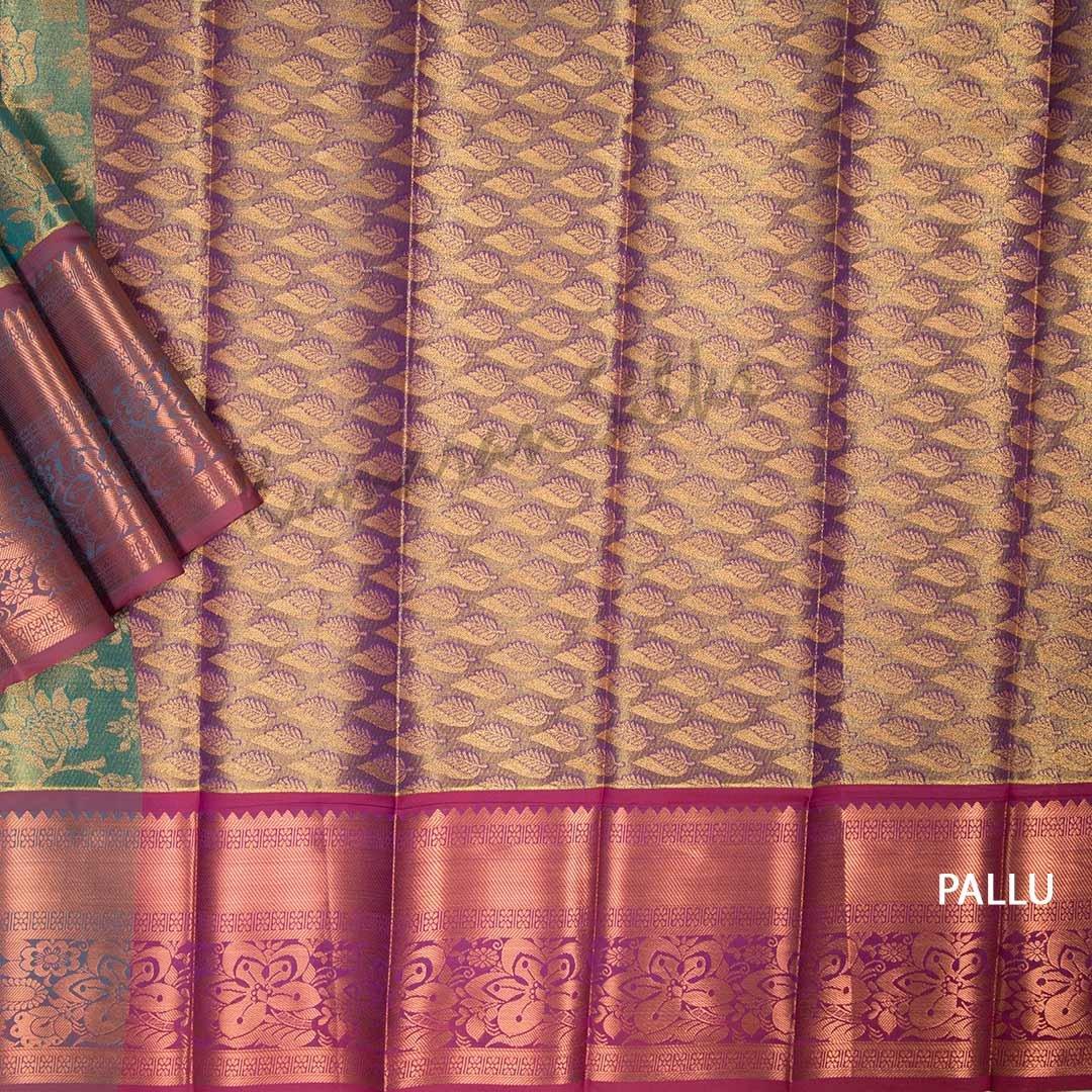 Semi Silk Tissue Green Saree - Kumaran Silks