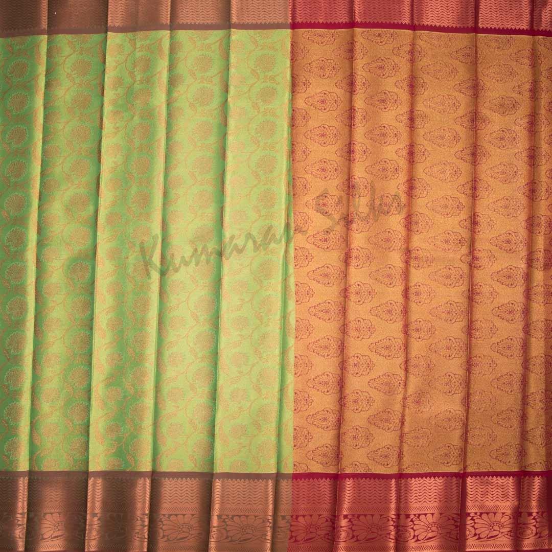 Semi Silk Tissue Lime Green Saree - Kumaran Silks